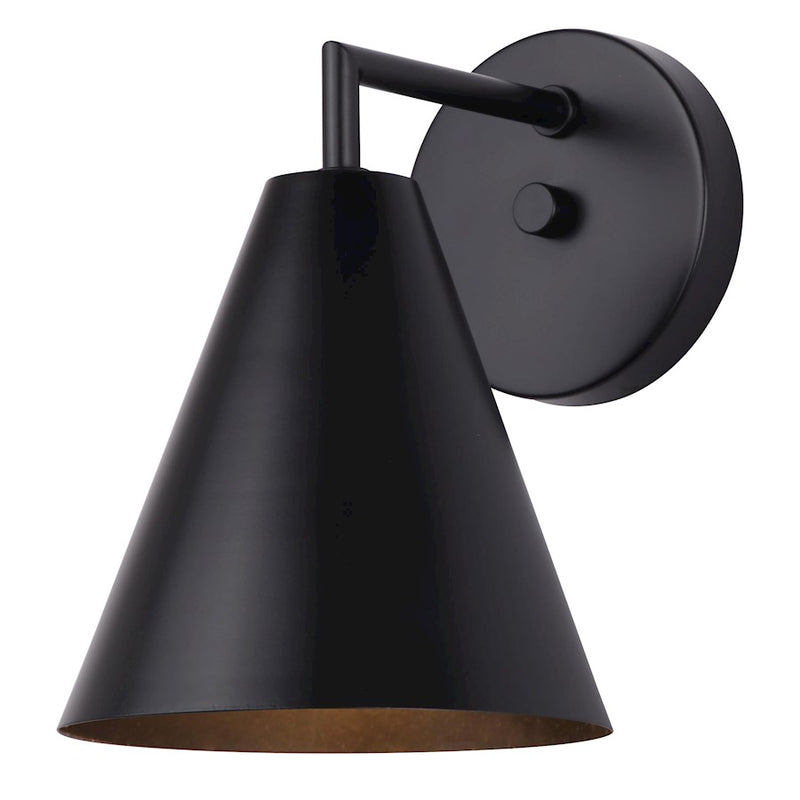 Canarm Emeri 1-Light Outdoor Down Light | Matte Black Metal | Entryway & Patio Wall Light | 7 x 9 x 9.75 in | Model IOL579BK
