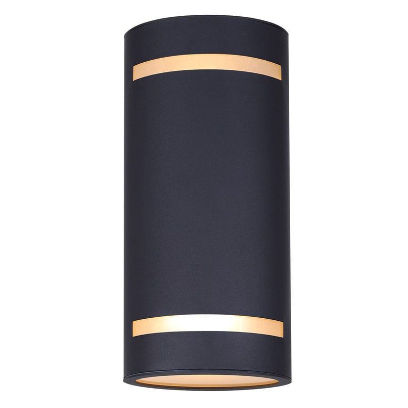 Canarm Ravyn 13in 2-Light Outdoor Lantern | Modern Black and Frosted Glass | Entryway & Patio Wall Light | 6 x 6 x 13 in | Model IOL640BK