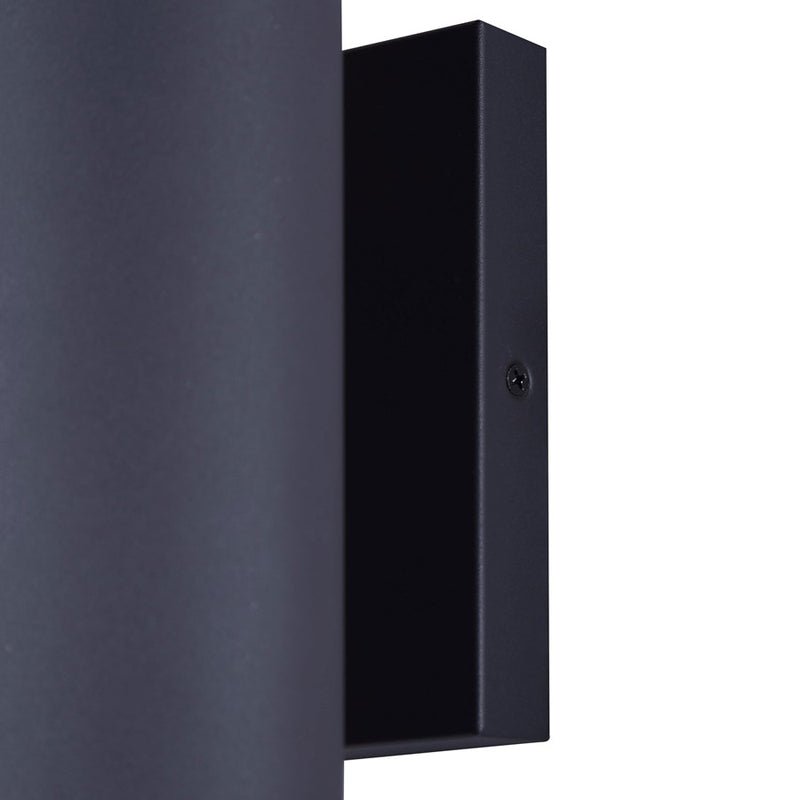 Canarm Ravyn 13in 2-Light Outdoor Lantern | Modern Black and Frosted Glass | Entryway & Patio Wall Light | 6 x 6 x 13 in | Model IOL640BK