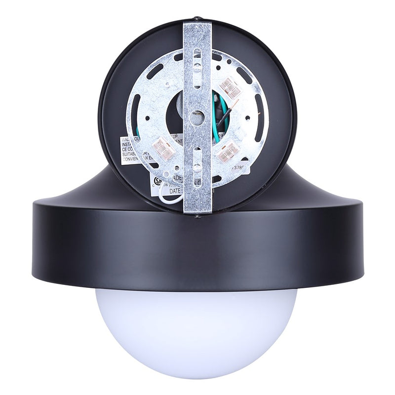Canarm Baylor 11in 1-Light Outdoor Lantern | Matte Black and Opal Glass | Entryway & Garden | 11 x 12.88 x 11.25 in | Model IOL642BK