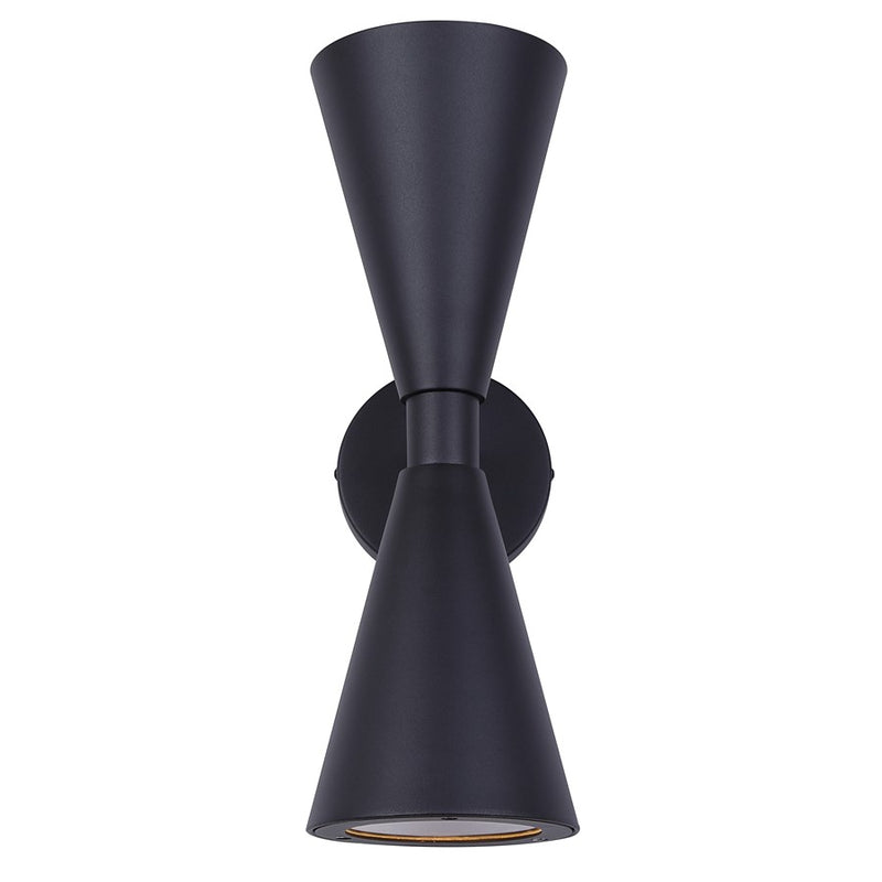 Canarm Arona 6in 2-Light Outdoor Lantern | Matte Black and Clear Glass | Entryway & Patio | 5.5 x 6.63 x 16.25 in | Model IOL658BK
