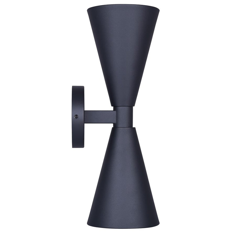 Canarm Arona 6in 2-Light Outdoor Lantern | Matte Black and Clear Glass | Entryway & Patio | 5.5 x 6.63 x 16.25 in | Model IOL658BK