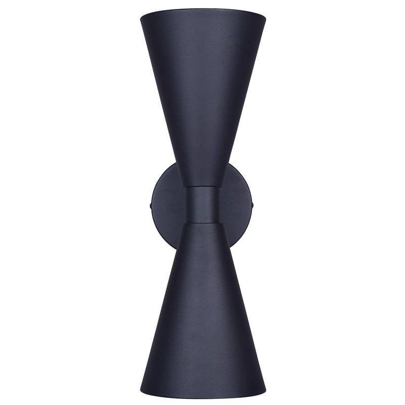 Canarm Arona 6in 2-Light Outdoor Lantern | Matte Black and Clear Glass | Entryway & Patio | 5.5 x 6.63 x 16.25 in | Model IOL658BK