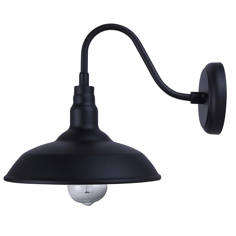 Canarm Desi 10in 1-Light Outdoor Lantern | Farmhouse Sand Black Metal | Barn & Workshop | 9.8 x 13 x 10 in | Model IOL691BK