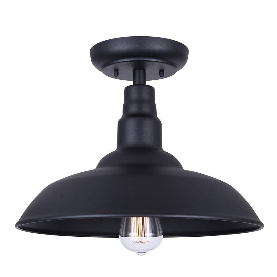 Canarm Valec 1 Light 14" Outdoor Flush Mount, Sand Black - IOL695BK