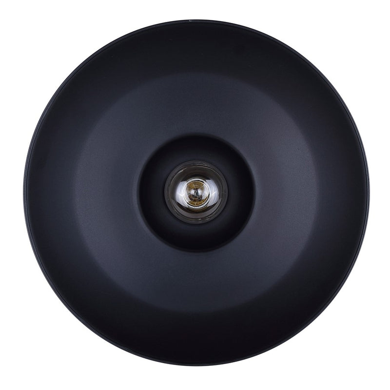 Canarm Valec 14in 1-Light Outdoor Flush Mount | Rustic Sand Black Metal Shade | Covered Porch & Entryway | 14 x 14 x 10.5 in | Model IOL695BK