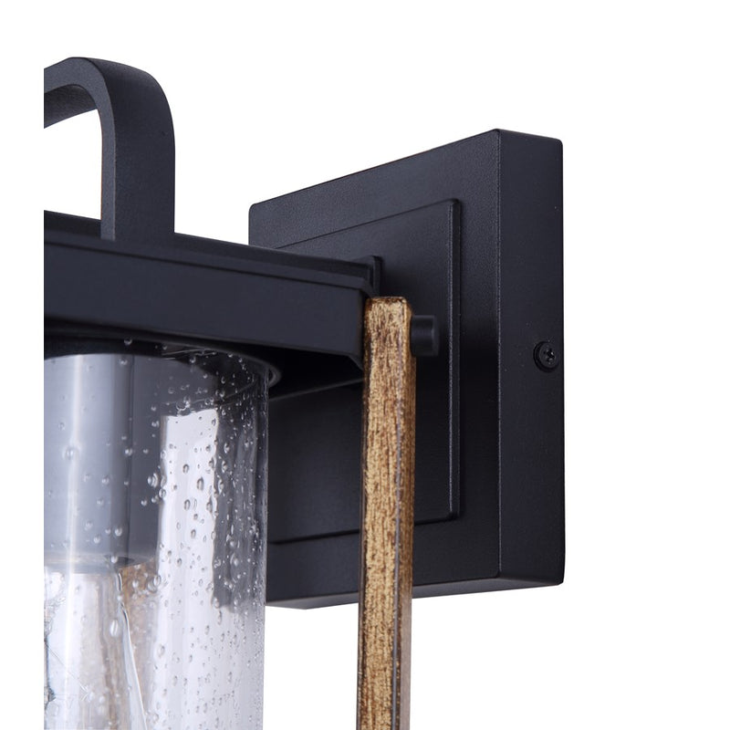 Canarm Aki 1 Light 12" Outdoor Lantern, Black/Wood