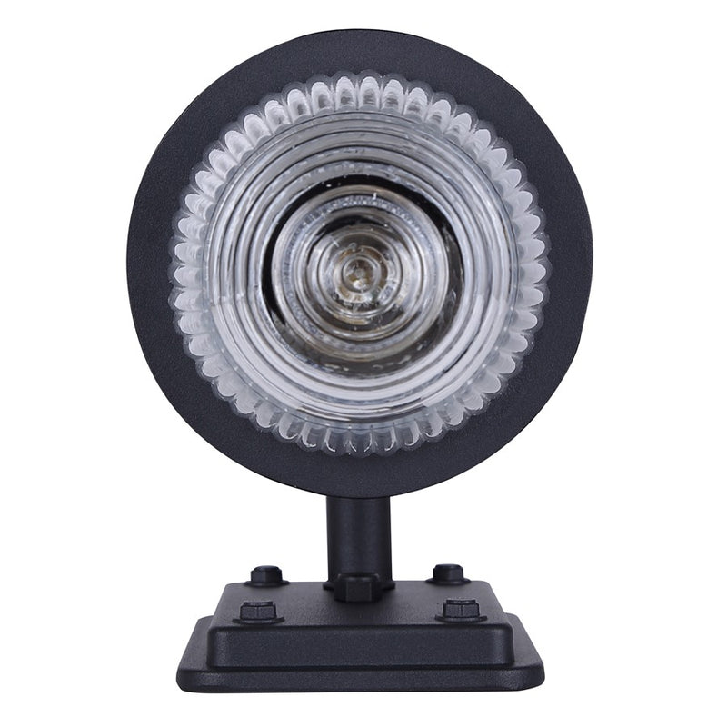 Canarm Seni 10in 1-Light Outdoor Lantern | Industrial Matte Black Metal & Clear Ribbed Glass | Porch & Pathway | 7 x 5 x 10 in | Model IOL698BK