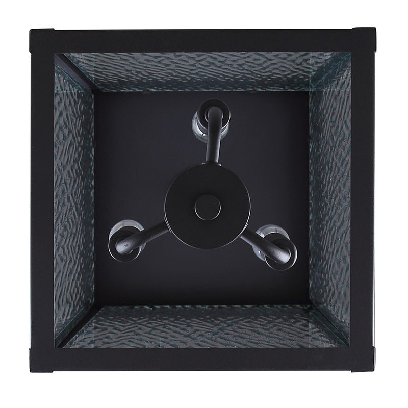 Canarm Shana 11in 3-Light Outdoor Pendant | Modern Black and Watermark Glass | Covered Patio & Entryway | 11 x 11 x 22 in | Model IOL707BK