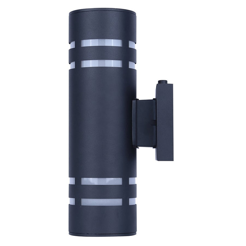 Canarm Braxton 4.25in 2-Light Outdoor Lantern | Black Metal and Frosted Glass | Covered Patio & Entryway | 6 x 4.25 x 13 in | Model IOL710BK