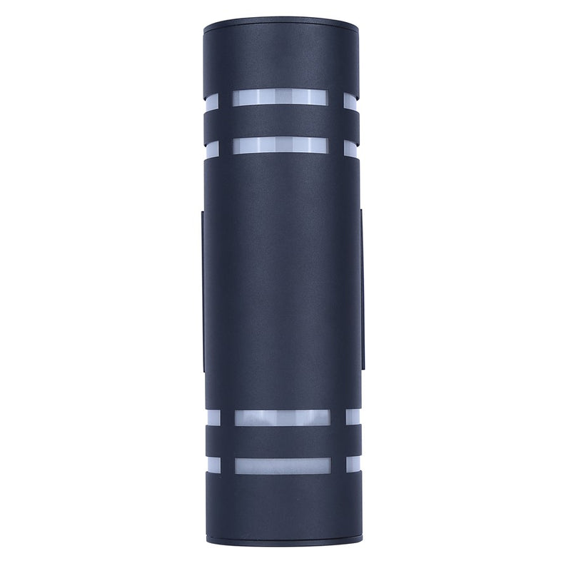Canarm Braxton 4.25in 2-Light Outdoor Lantern | Black Metal and Frosted Glass | Covered Patio & Entryway | 6 x 4.25 x 13 in | Model IOL710BK