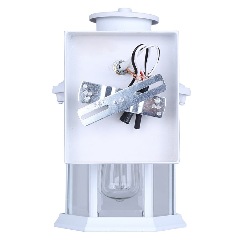 Canarm Kersley 10in 1-Light Outdoor Lantern | Classic White and Clear Beveled Glass | Entryway, Patio & Garage | 7 x 6.25 x 10 in | Model IOL714WH