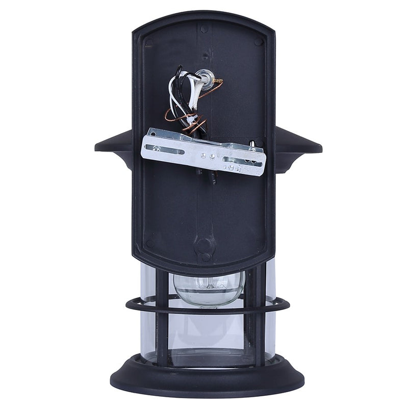 Canarm Dakota 12in 1-Light Outdoor Lantern | Modern Black Metal and Clear Glass | Entryway & Patio | 9.25 x 8 x 12.5 in | Model IOL717BK