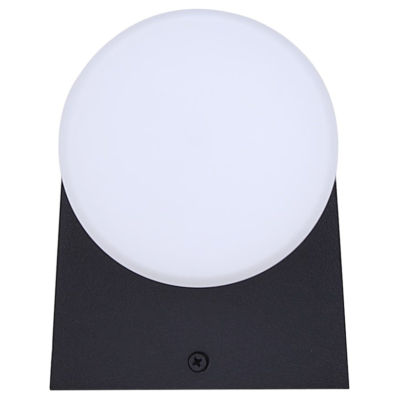 Canarm June 4.37in 2-Light Outdoor Lantern | Modern Black Steel and Opal Glass | Patio & Entryway Up-Down Light | Model IOL728BK