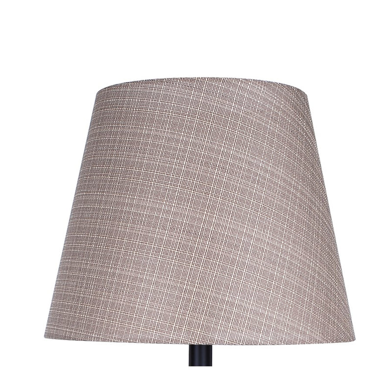 Canarm Havran 31in 1-Light Outdoor Table Lamp | Rustic Black Steel and Natural Fabric Shade | Covered Patio & Sunroom | Model IOTL687BK