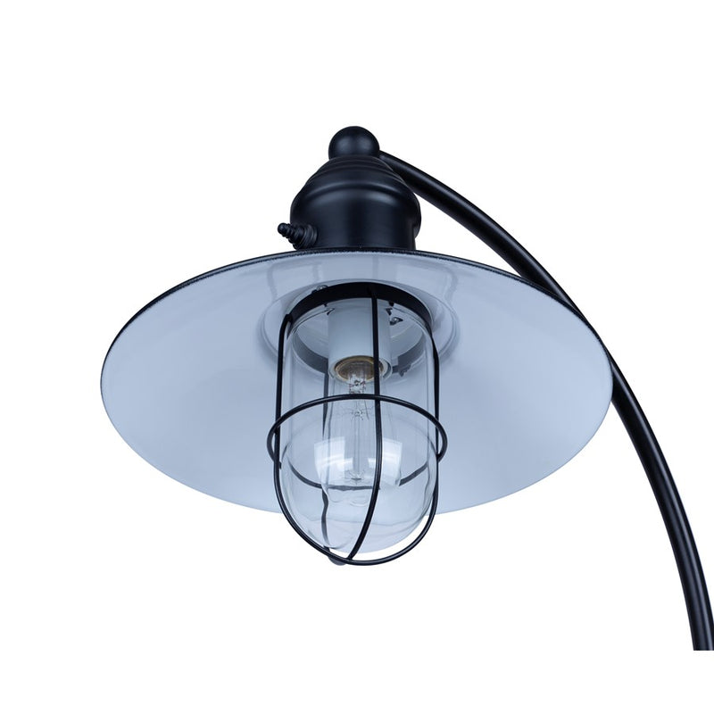 Canarm Cavea 26in 1-Light Outdoor Table Lamp | Modern Matte Black Metal and Clear Glass | Covered Patio & Deck | 17 x 11 x 26 in | Model IOTL688BK