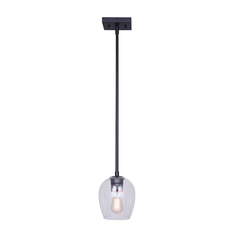 Canarm Cain 6in 1-Light Pendant | Modern Black Metal | Kitchen Island & Dining Room | 6 x 6 x 10 in | Model IPL1019A01BK