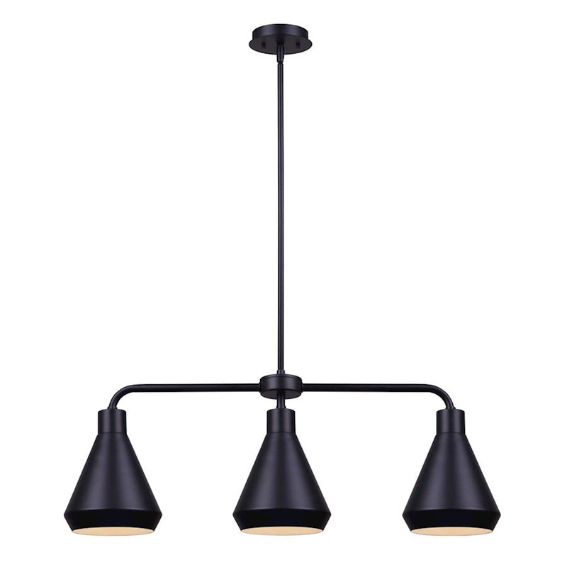 Canarm Byck 32in 3-Light Pendant | Modern Black Metal | Kitchen Island & Dining Room | 32 x 32 x 15 in | Model IPL1020A03BK