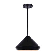 Canarm Byck 12.75in 1-Light Pendant | Mid-Century Matte Black Metal | Kitchen Island & Entryway | 12.75 x 9.5 in Shade | Model IPL1020A13BK