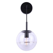 Canarm Neo 9in 1-Light Cord Pendant | Matte Black and Glass | Entryway & Bedside | 9 x 8 x 17 in | Model IPL1051A01BK