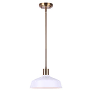 Canarm Bello 10in 1-Light Pendant | Gold and White Metal | Kitchen Island & Dining Room | 10.25 x 9.5 x 57.5 in | Model IPL1055A01GDW