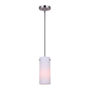 Canarm Lander 5in 1-Light Pendant | Brushed Nickel and Opal Glass | Kitchen Island & Dining Room | 5 x 5 x 16-58 in | Model IPL1063A01BN