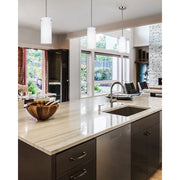Canarm Lander 5in 1-Light Pendant | Brushed Nickel and Opal Glass | Kitchen Island & Dining Room | 5 x 5 x 16-58 in | Model IPL1063A01BN