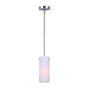 Canarm Lander 5in 1-Light Pendant | Chrome and Opal Glass | Kitchen Island & Dining Room | 5 x 5 x 16-58 in | Model IPL1063A01CH