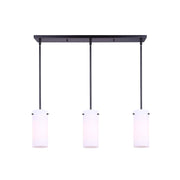 Canarm Lander 30in 3-Light Pendant | Matte Black and Opal Glass | Kitchen Island & Dining Room | 30 x 5 x 16-58 in | Model IPL1063A03BK