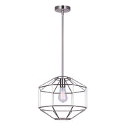 Canarm Alix 14in 1-Light Pendant | Brushed Nickel Open Frame | Kitchen Island & Dining Room | 14 x 14 x 20-62 in | Model IPL1064A01BN