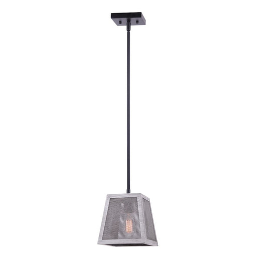 Canarm Alix 7in 1-Light Pendant | Modern Matte Black and Brushed Grey Metal | Kitchen Island & Dining Room | 7 x 7 x 10 in | Model IPL1065A01BBG