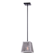Canarm Alix 7in 1-Light Pendant | Modern Matte Black and Brushed Grey Metal | Kitchen Island & Dining Room | 7 x 7 x 10 in | Model IPL1065A01BBG