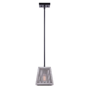 Canarm Alix 7in 1-Light Pendant | Modern Matte Black and Brushed Grey Metal | Kitchen Island & Dining Room | 7 x 7 x 10 in | Model IPL1065A01BBG