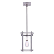 Canarm Carli 8in 1-Light Pendant | Industrial Brushed Nickel and Brushed Dark Grey Metal | Kitchen Island & Dining Room | Model IPL1066A01BNB