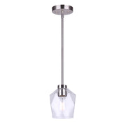 Canarm Lenci 6in 1-Light Pendant | Modern Brushed Nickel and Seeded Glass | Kitchen Island & Dining Room | 6 x 15 in | Model IPL1070A01BN