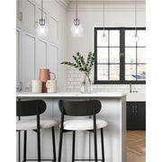 Canarm Lenci 6in 1-Light Pendant | Modern Brushed Nickel and Seeded Glass | Kitchen Island & Dining Room | 6 x 15 in | Model IPL1070A01BN