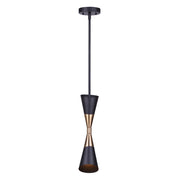 Canarm Emlen 5in 1-Light Pendant | Mid-Century Matte Black and Gold Metal | Kitchen Island & Dining Room | 5 x 26 in | Model IPL1073A01BKG