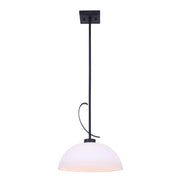 Canarm Mack 16in 1-Light Pendant | Matte Black Metal and Opal Glass | Entryway & Kitchen | 16.5-64.5 x 12.75 in | Model IPL1077A01BK