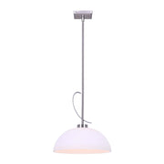 Canarm Mack 16in 1-Light Pendant | Brushed Nickel Metal and Opal Glass | Entryway & Kitchen | 16.5-64.5 x 12.75 in | Model IPL1077A01BN