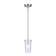 Canarm Vivien 1-Light Pendant | Brushed Nickel and Seeded Glass | Kitchen Island & Dining Room | 5 x 11 in | Model IPL1080A01BN