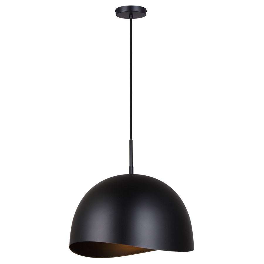 Canarm Henlee 1 Light 15.75" Pendant, Matte Black