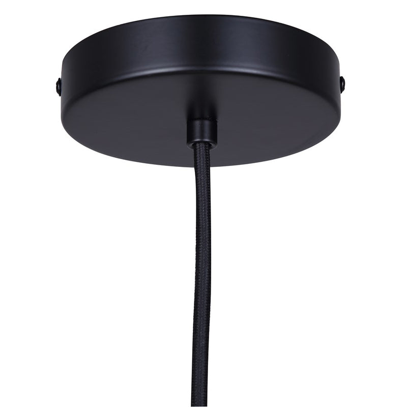 Canarm Pelia 7in 1-Light Pendant | Black Glass | Kitchen Island & Dining Room | 7 x 7 x 18.5 in, Adjustable | Model IPL1142A01BK