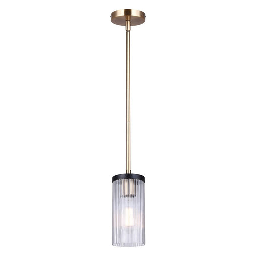 Canarm Jenner 1 Light 4.75" Pendant, Matte Black/Gold
