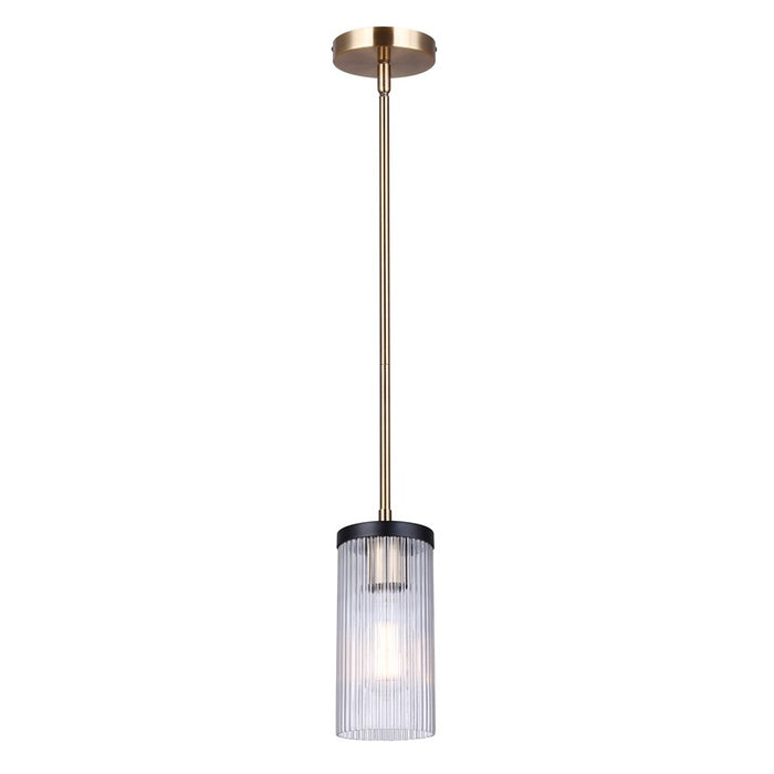 Canarm Jenner 1 Light 4.75" Pendant, Matte Black/Gold