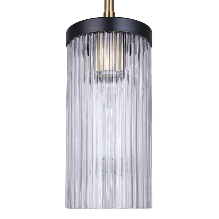 Canarm Jenner 1 Light 4.75" Pendant, Matte Black/Gold
