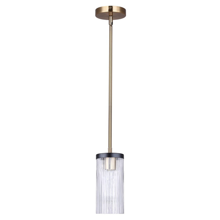 Canarm Jenner 1 Light 4.75" Pendant, Matte Black/Gold