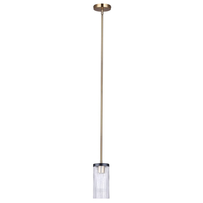 Canarm Jenner 1 Light 4.75" Pendant, Matte Black/Gold