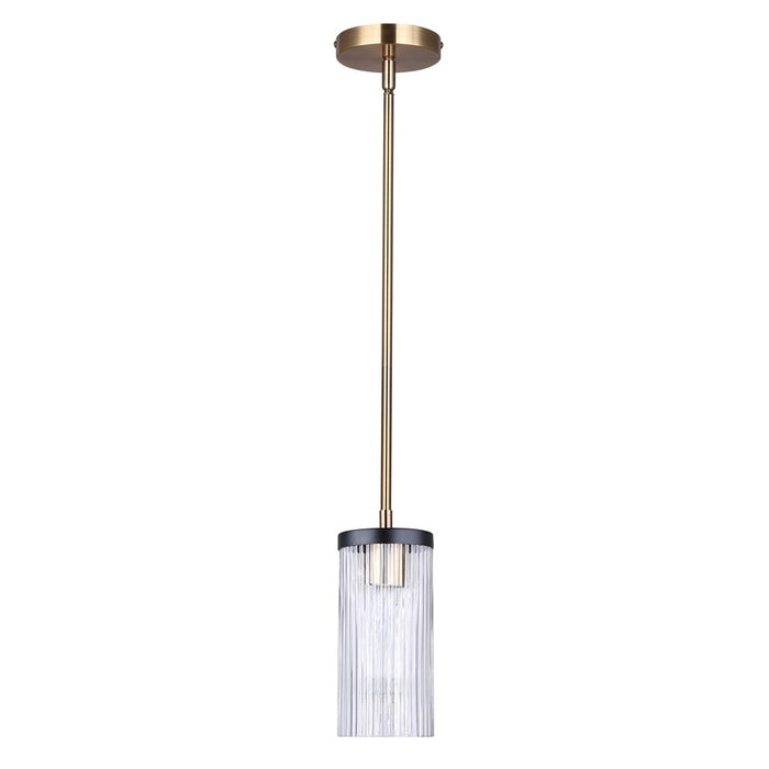 Canarm Jenner 1 Light 4.75" Pendant, Matte Black/Gold