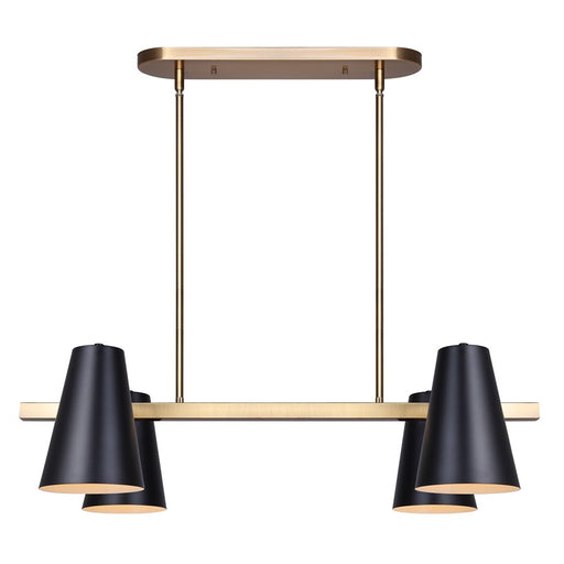 Canarm Harken 4 Light 18" Pendant, Matte Black/Gold - IPL1145A04BKG