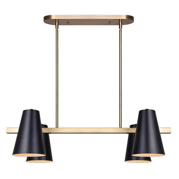Canarm Harken 4 Light 18" Pendant, Matte Black/Gold - IPL1145A04BKG